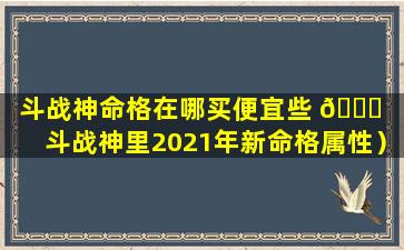 斗战神命格在哪买便宜些 🐞 （斗战神里2021年新命格属性）